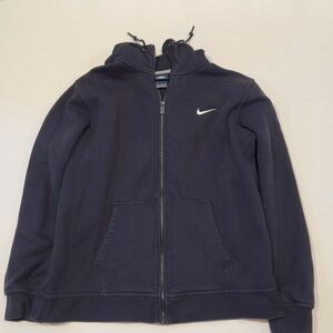 Vintage Nike Y2K Faded Black Zip Hoodie XL Blue Tag Streetwear Plain